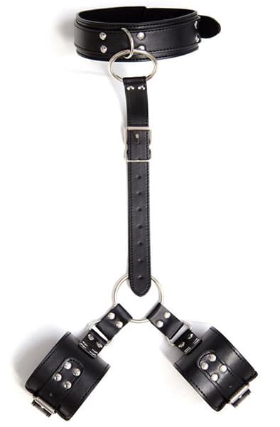 Fetish Addict Collar With Restraints Adjustable Positionshållare