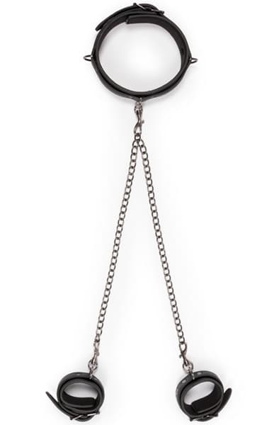 Easytoys Leather Collar With Anklecuff Halsband & Fotbojor