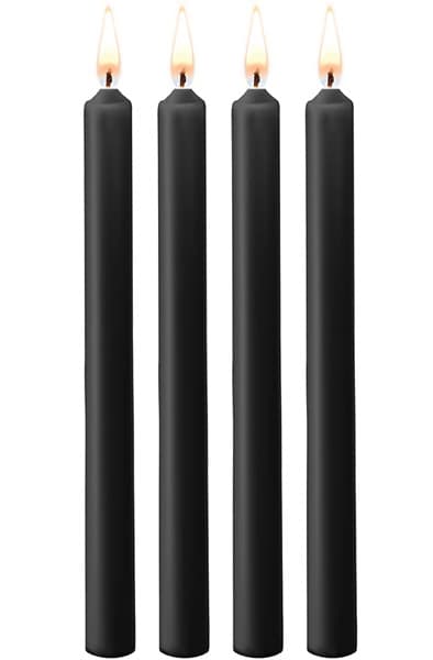 Ouch Teasing Wax Candles Large Parafin 4-pack Black BDSM ljus