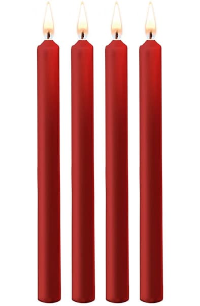 Ouch Teasing Wax Candles Large Parafin 4-pack Red BDSM ljus