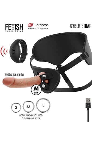 Cyber Strap Remote Control Harness 19,5 cm Strap-on med sele