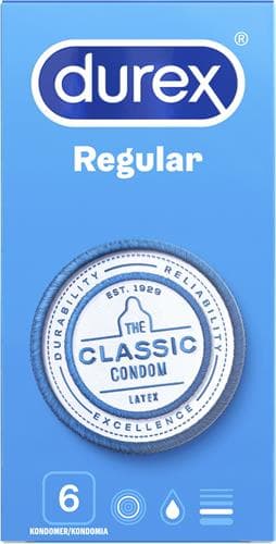 Durex Regular Kondom, 6 st