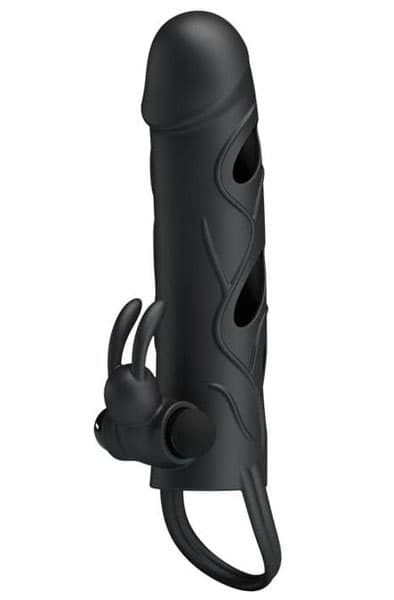 Pretty Love Penis Sleeve With Ball Strap Penisöverdrag med vibration