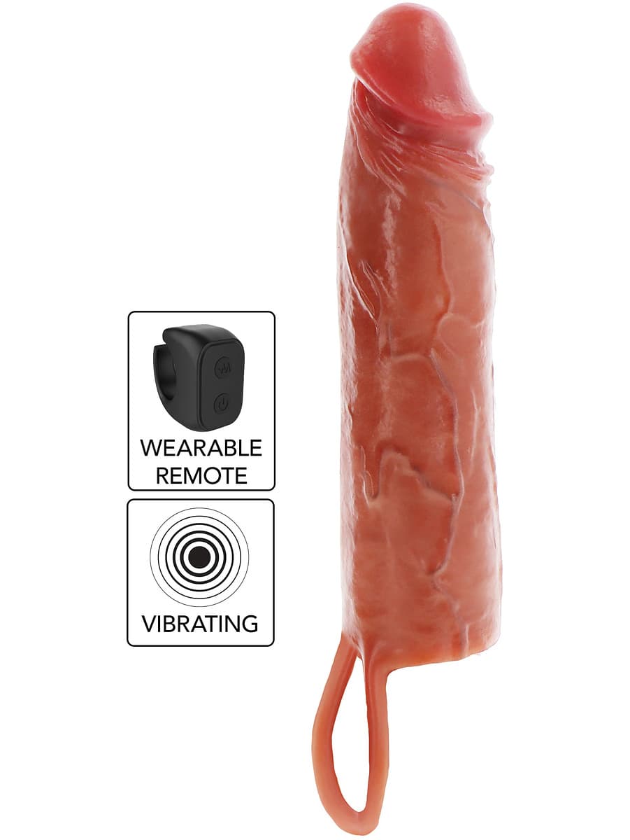 Toy Joy: Hydrated Skin Penis Silicone Sleeve Vibrating, 20 cm