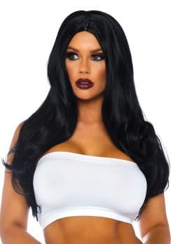 Long wavy wig red Black