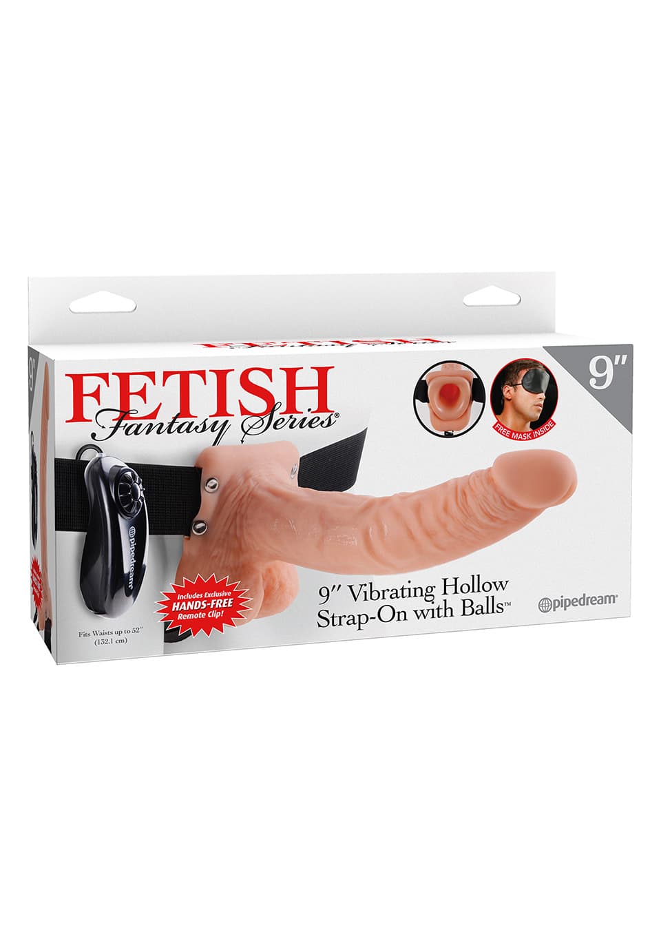VIBR STRAP-ON W BALLS 9"'"' FLESH