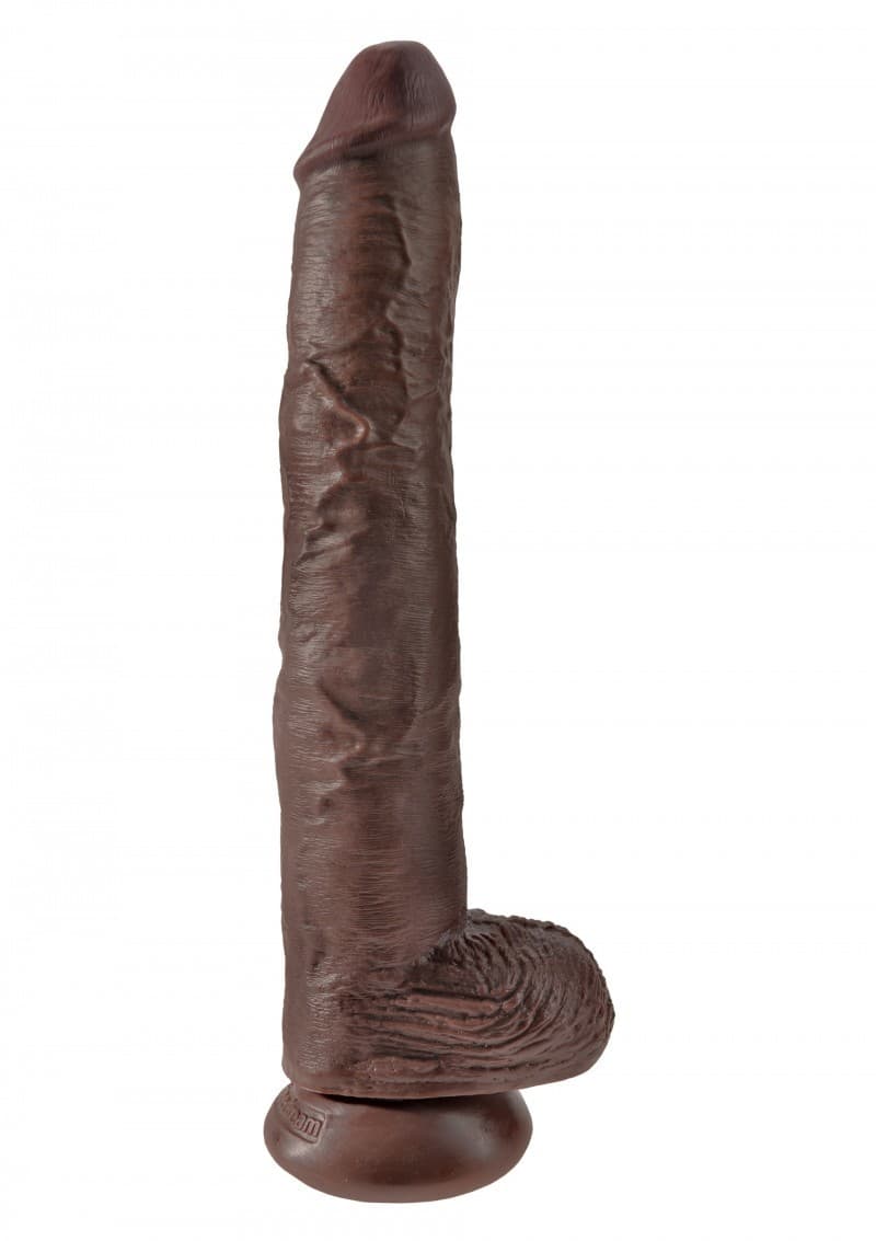 KING COCK 14"'"' COCK WITH BALLS BROWN