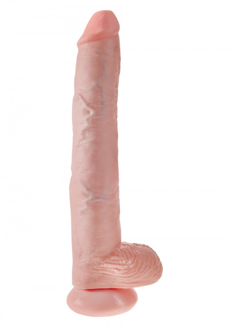 KING COCK 14"'"' COCK WITH BALLS FLESH